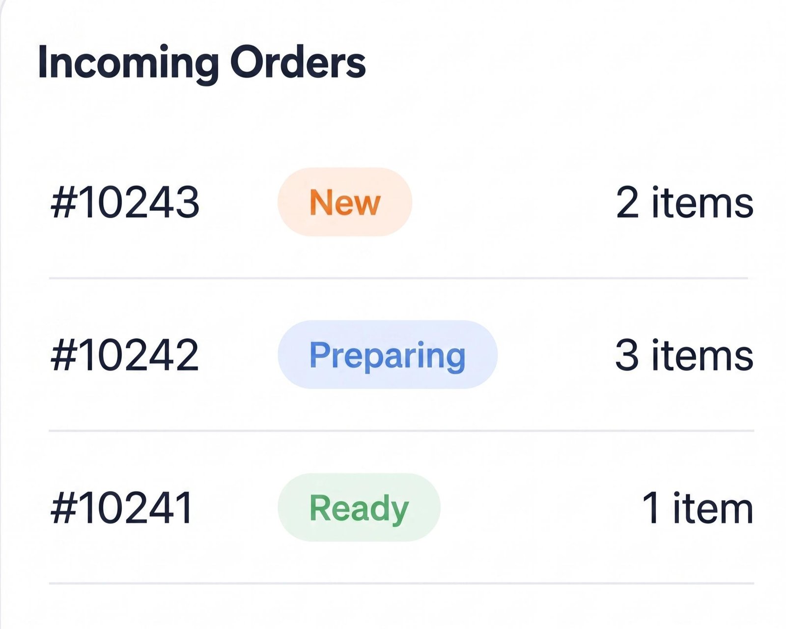 Order management preview